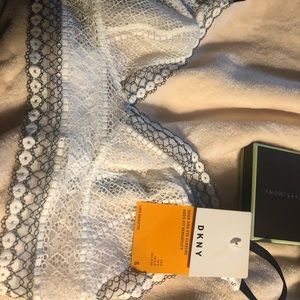 NWT White with black detailing bralette DKNYC lingerie NEW WITH TAGS